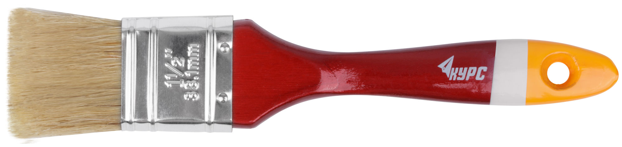 Кисть флейцевая "Мастер", натур. щетина, деревянная ручка 1,5" (38 мм)
