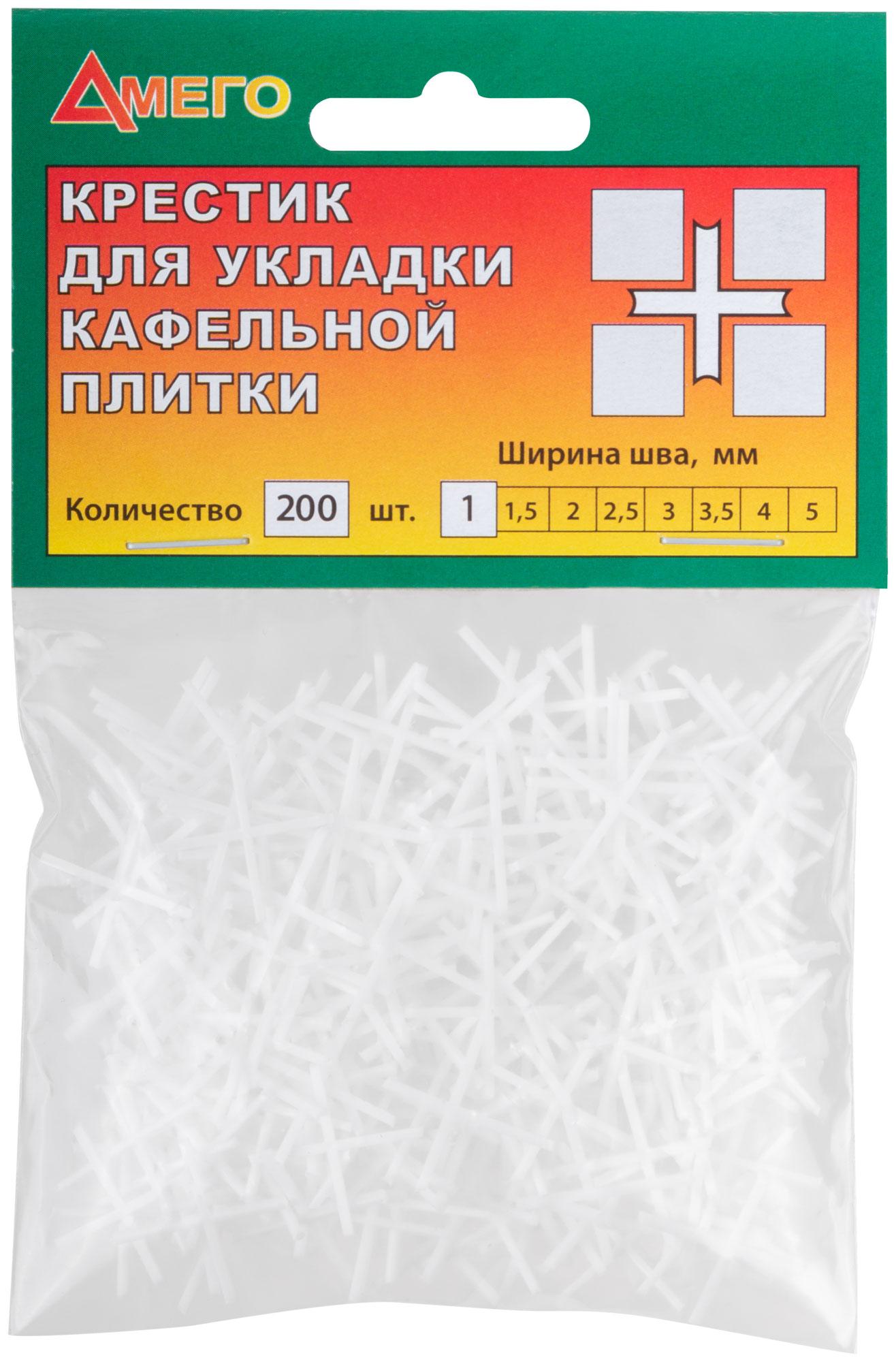 Крестики для кафеля 1,0 мм, 200 шт.