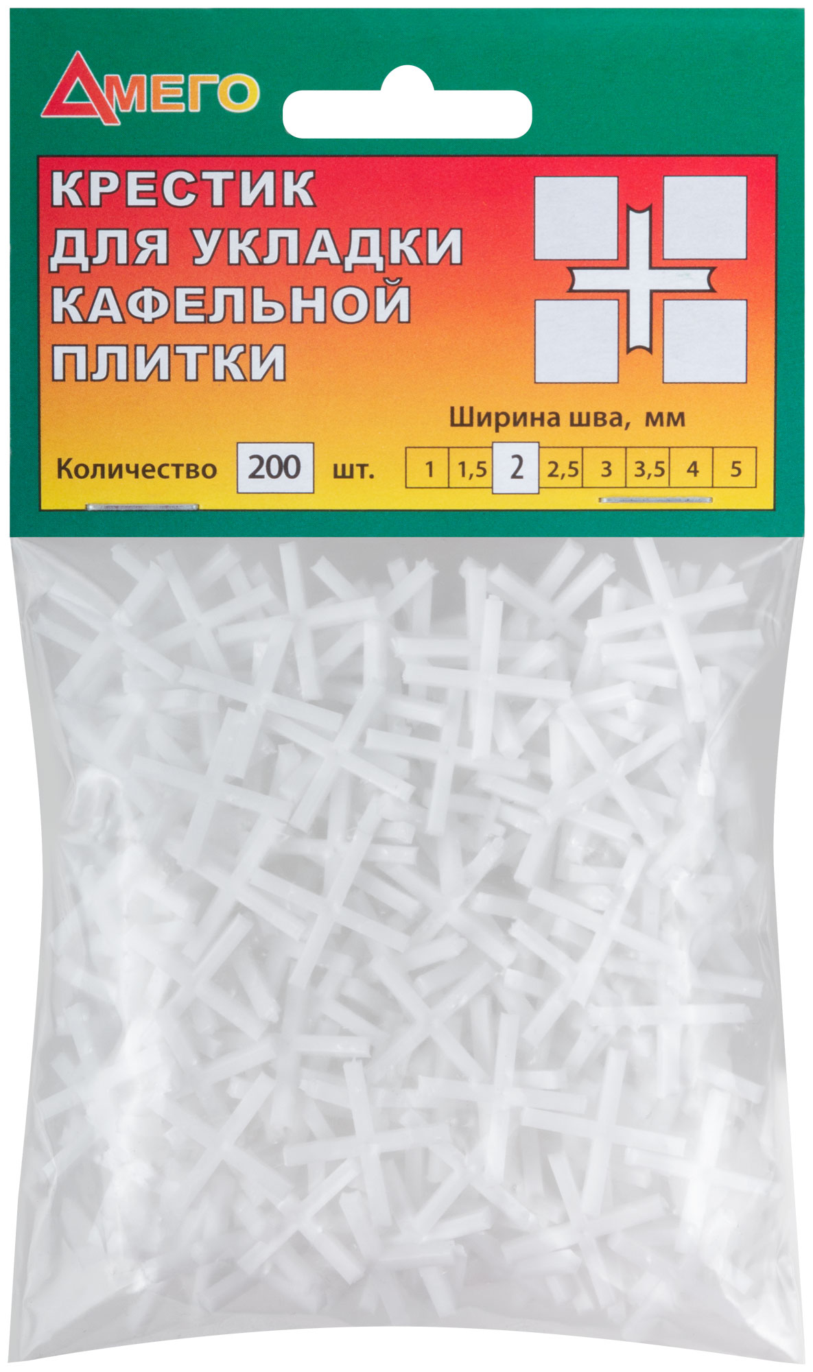 Крестики для кафеля 2,0 мм, 200 шт.