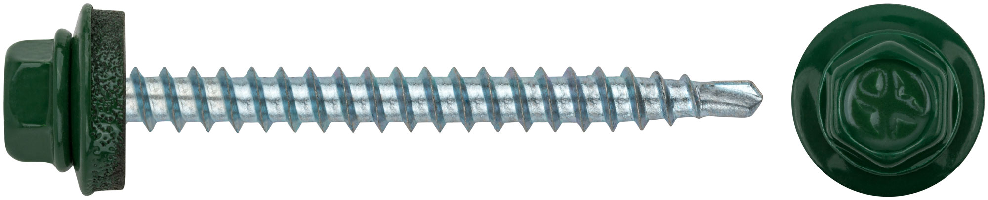 Шурупы кровельные со сверлом 4.8 х 50 RAL 6002 зеленый 100 шт. Фасовка