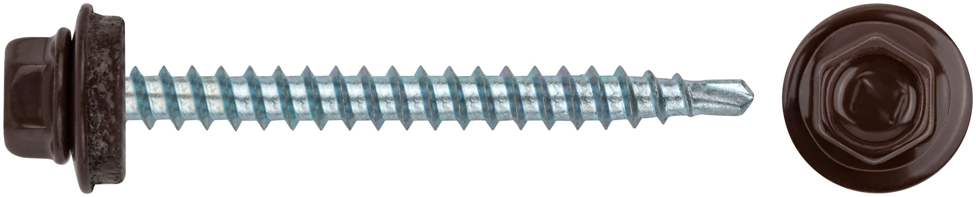 Шурупы кровельные со сверлом 4.8 х 50 RAL 8017 коричневый 100 шт. Фасовка