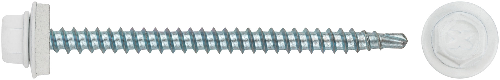 Шурупы кровельные со сверлом 4.8 х 70 RAL 9003 белый 100 шт. Фасовка