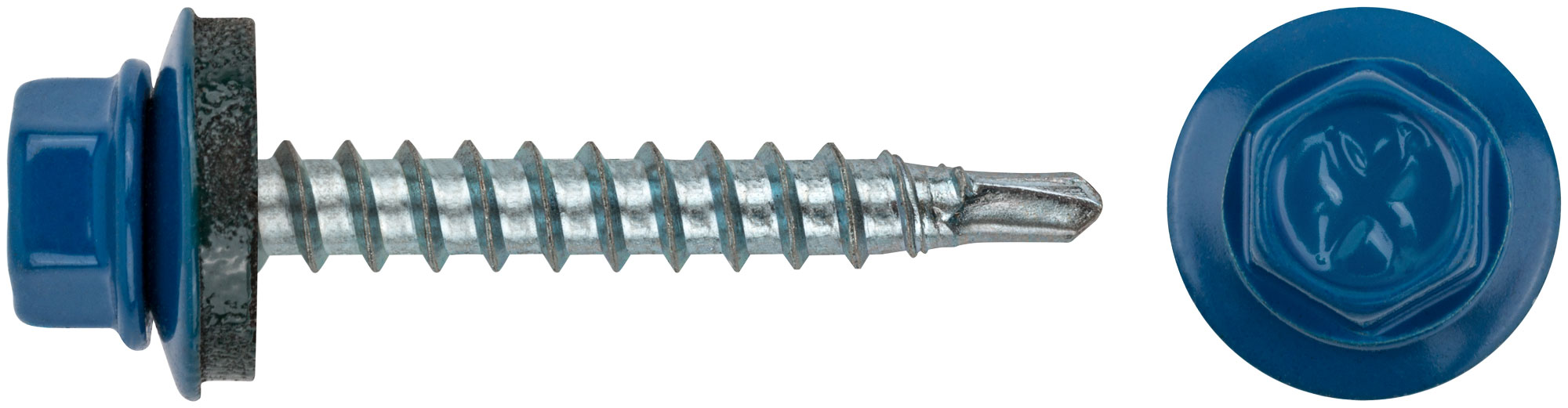 Шурупы кровельные со сверлом 4.8 х 32 RAL 5005 синий 100 шт. Фасовка