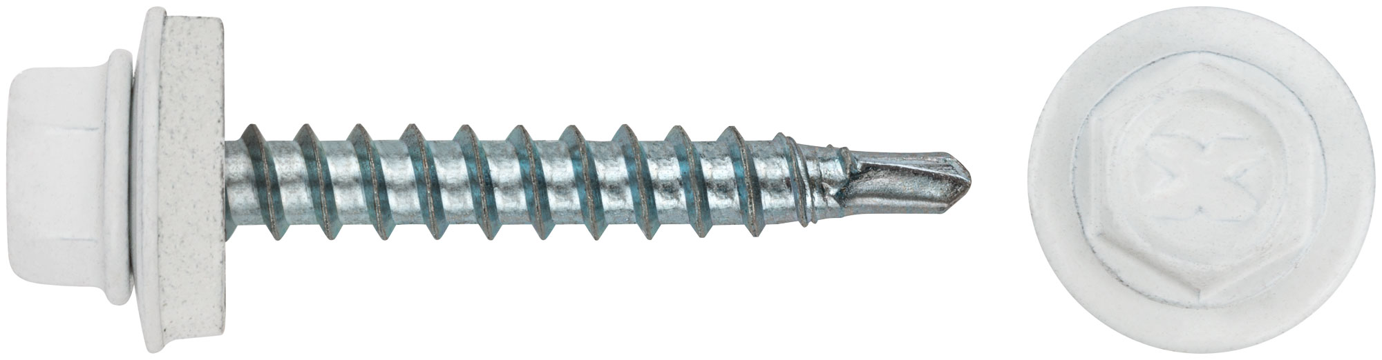 Шурупы кровельные со сверлом 4.8 х 32 RAL 9003 белый 100 шт. Фасовка