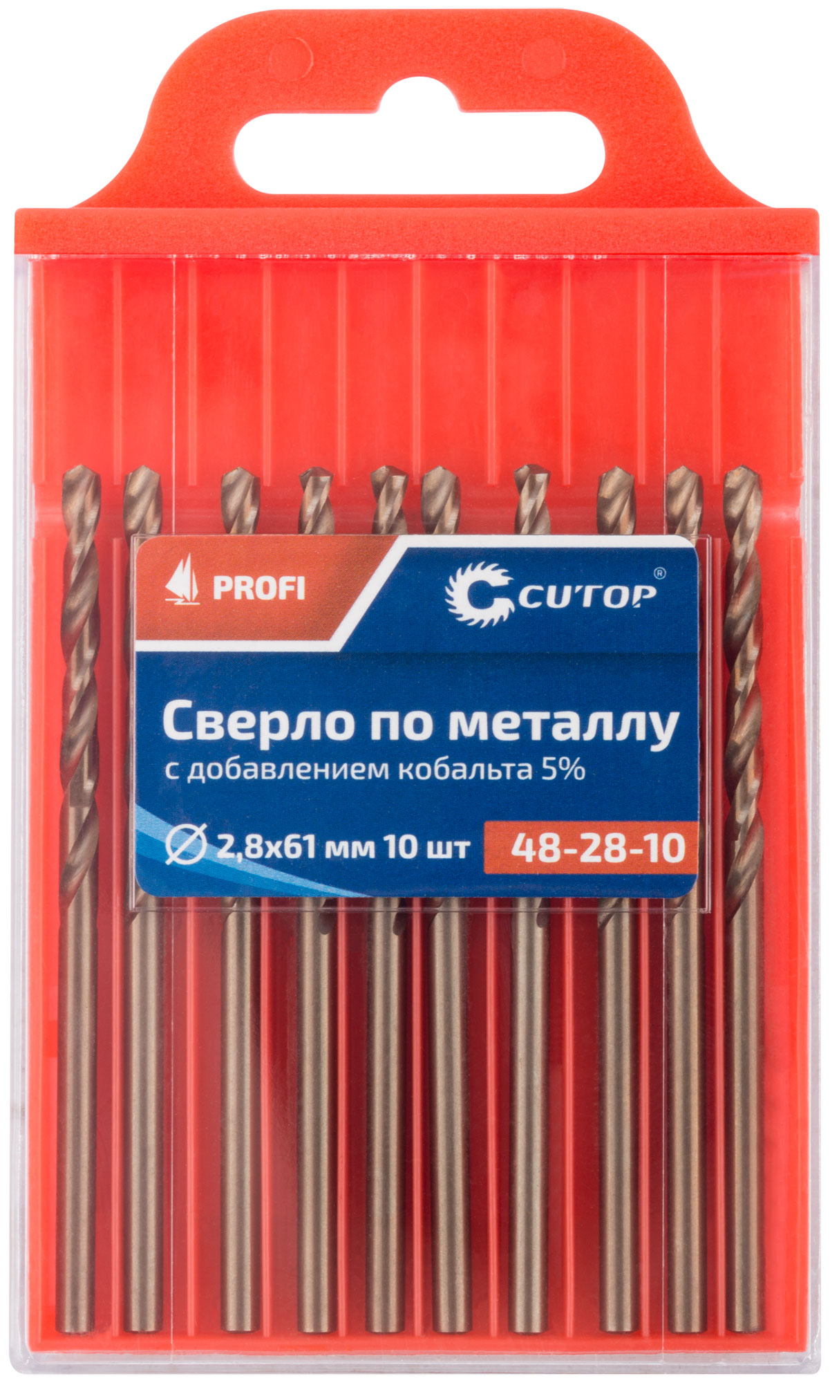 Сверло по металлу Cutop Profi с кобальтом 5%, 2,8 x 61 мм (10 шт)