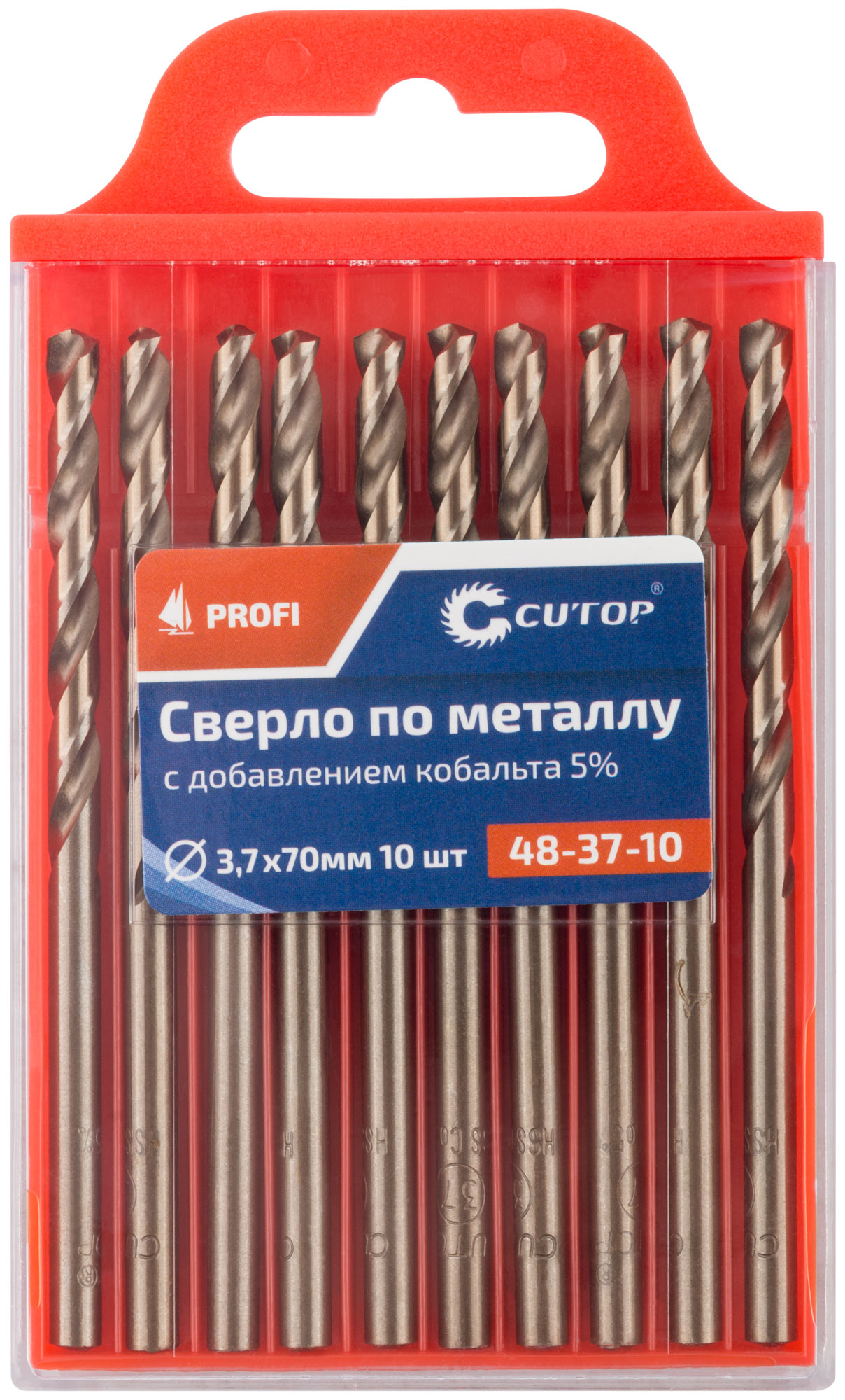 Сверло по металлу Cutop Profi с кобальтом 5%, 3,7 x 70 мм (10 шт)
