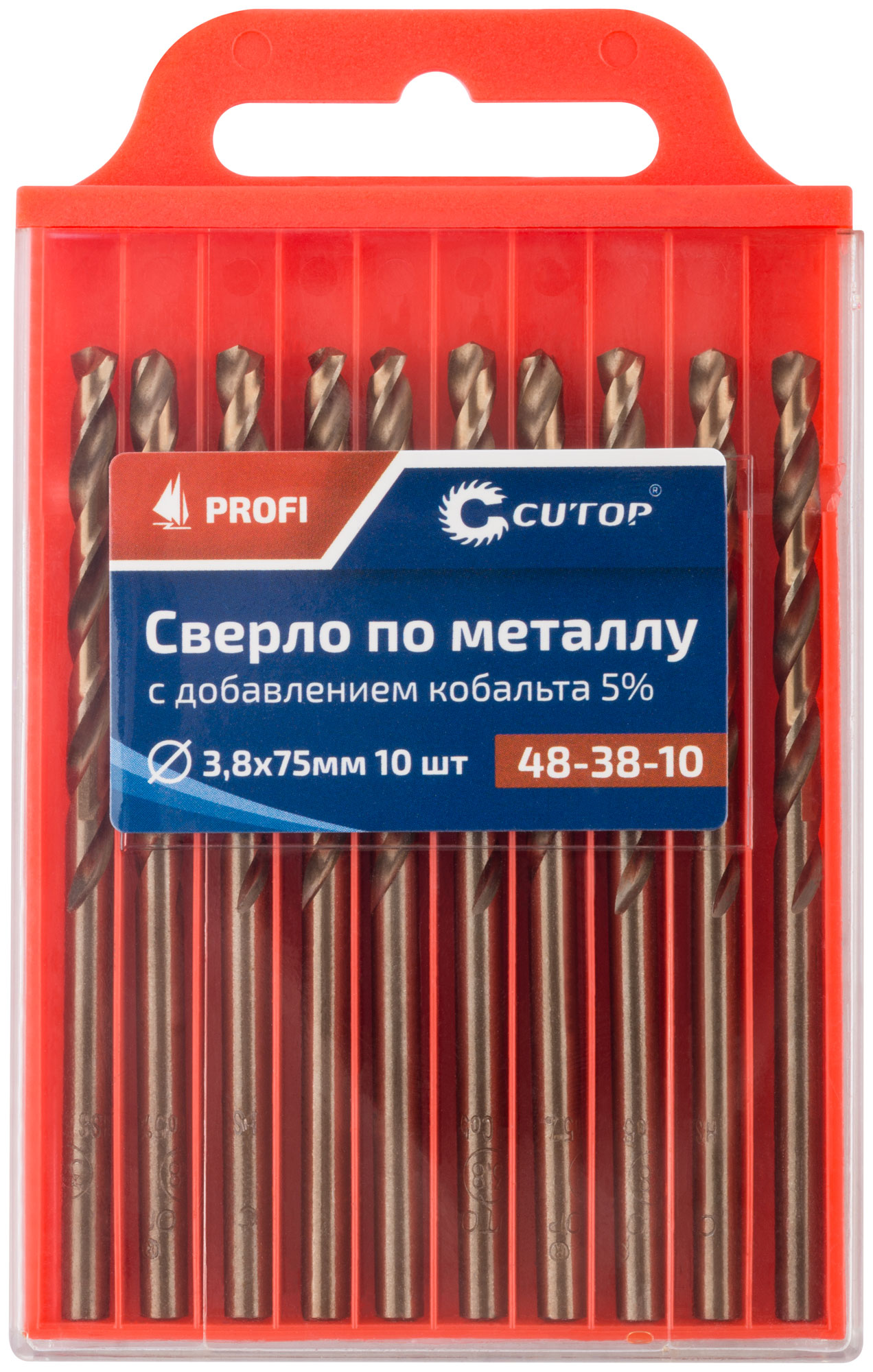 Сверло по металлу Cutop Profi с кобальтом 5%, 3,8 x 75 мм (10 шт)