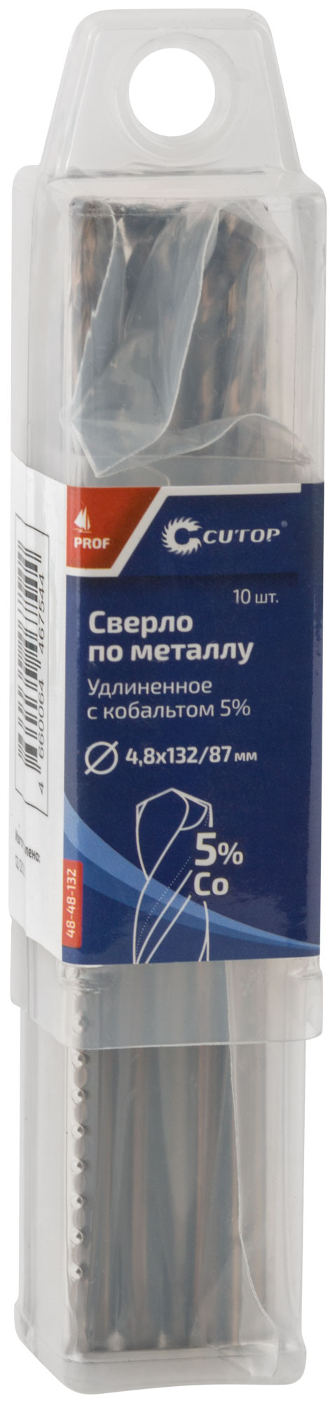 Сверло по металлу удлиненное CUTOP Profi с кобальтом 5%, 4,8 х 132 мм (10 шт.)
