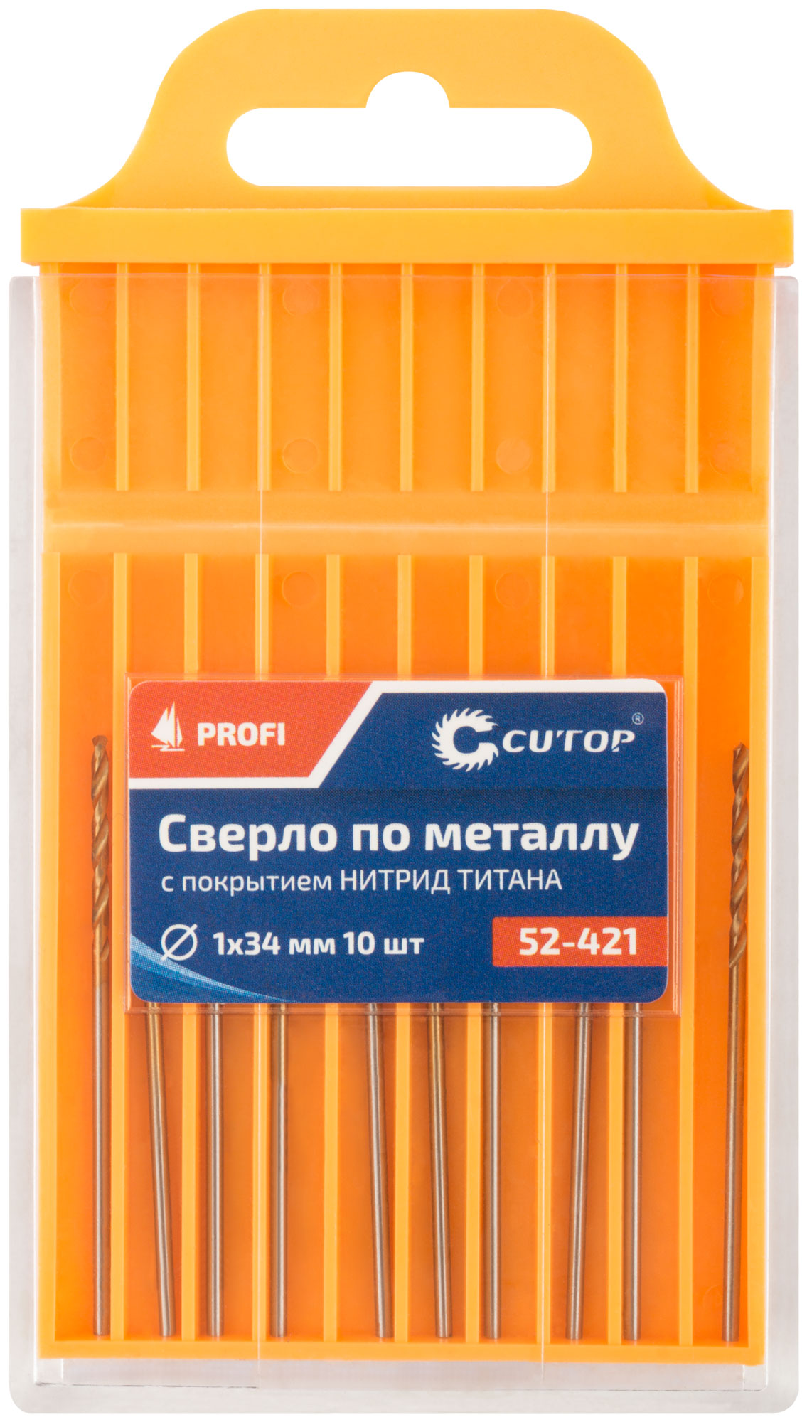 Сверло по металлу Cutop Profi с титановым покрытием, 1х34 мм (10 шт)