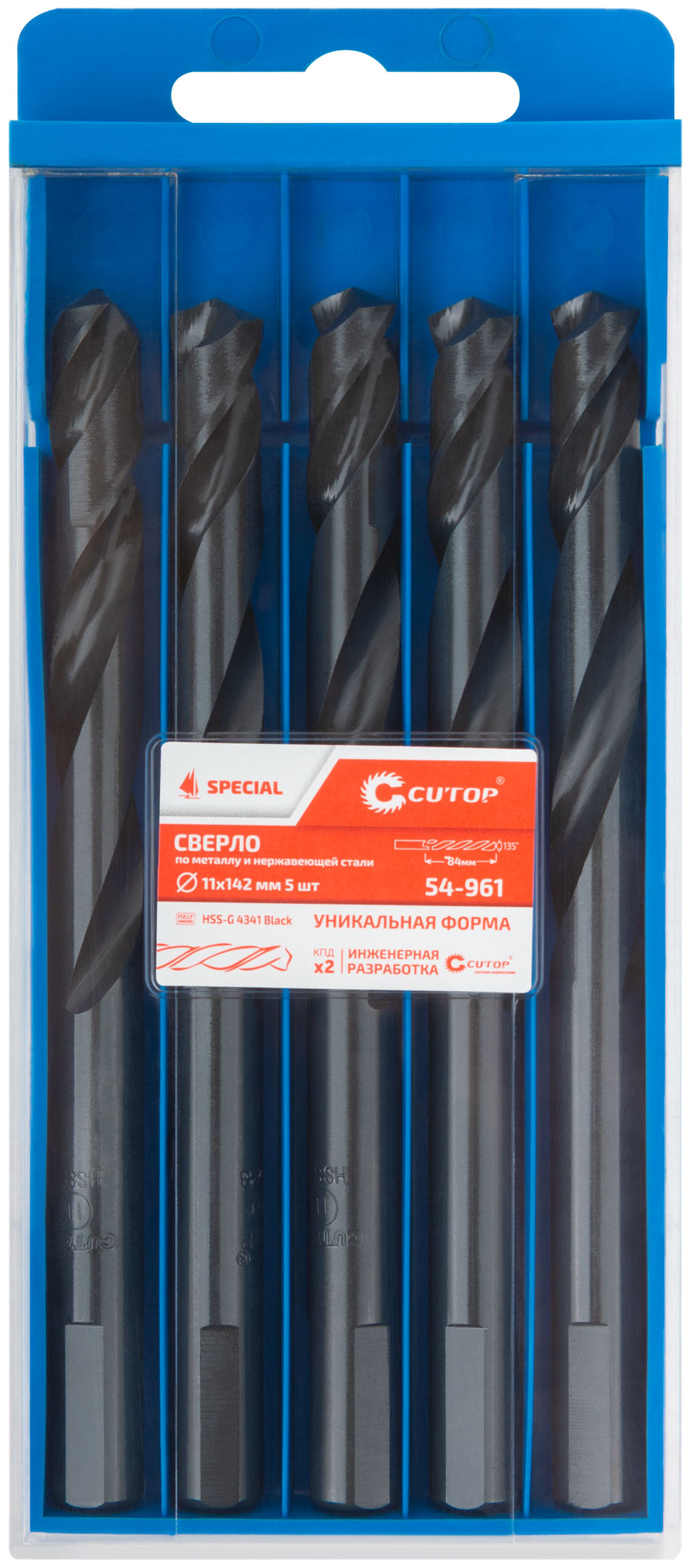 Сверло по металлу Cutop Special, HSS-G, 11 х 142/84 мм (5 шт)