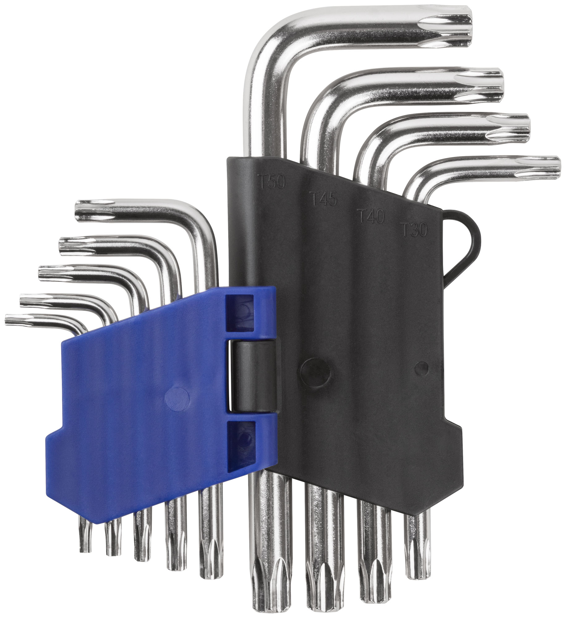 Набор ключей TORX T10-T50, пластиковый держатель, короткие, закаленные CrV, 9 шт.