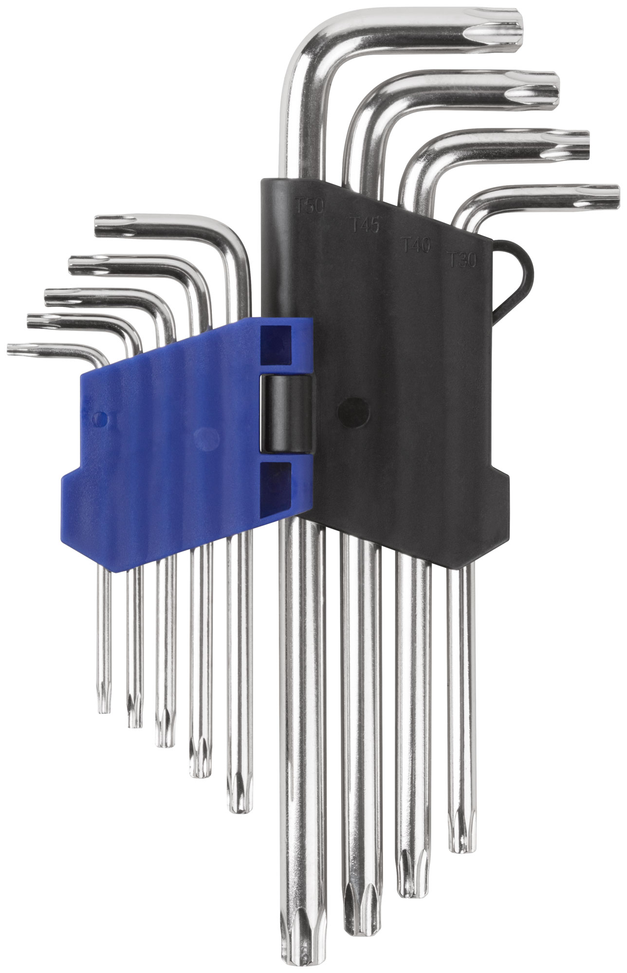 Набор ключей TORX T10-T50, пластиковый держатель, длинные, закаленные CrV, 9 шт.